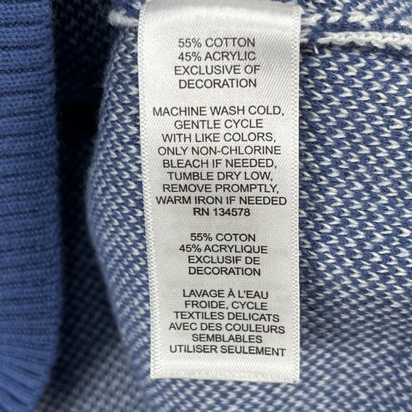 Vineyard Vines Mens Bird Eye 1/4 Zip Sweater Deep Blue Sz Medium - Picture 4 of 5